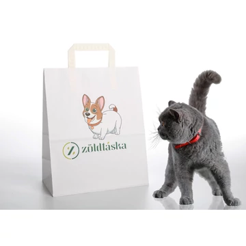 Fehér szalagfüles papírtáska 260 x 245 x 175 mm 250 db/csomag
