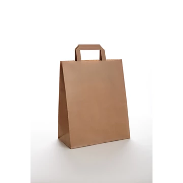 Barna szalagfüles papírtáska 260 x 320 x 140 mm nyomat 1 oldalon