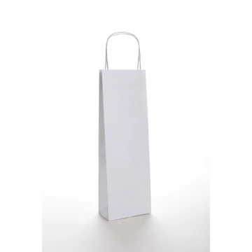 Fehér sodrottfüles italtáska 140 x 390 x 80 mm egyedi nyomat 1 oldalon