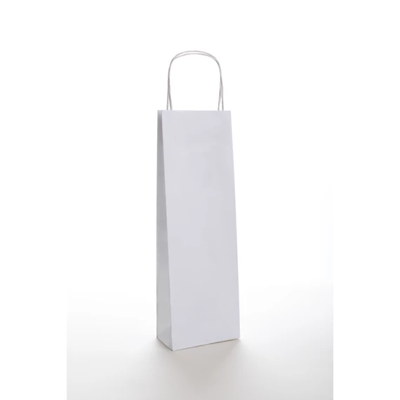 Fehér sodrottfüles italtáska 140 x 390 x 80 mm egyedi nyomat 1 oldalon