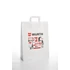 Fehér szalagfüles papírtáska egyedi nyomattal